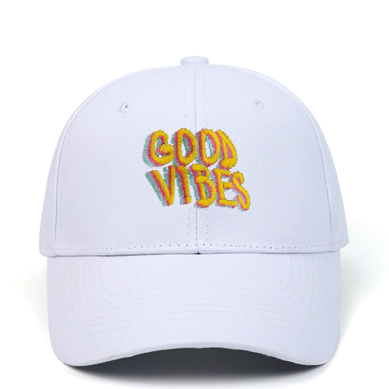 Letter GOOD VIBES Hat Embroidery Cotton Baseball Cap