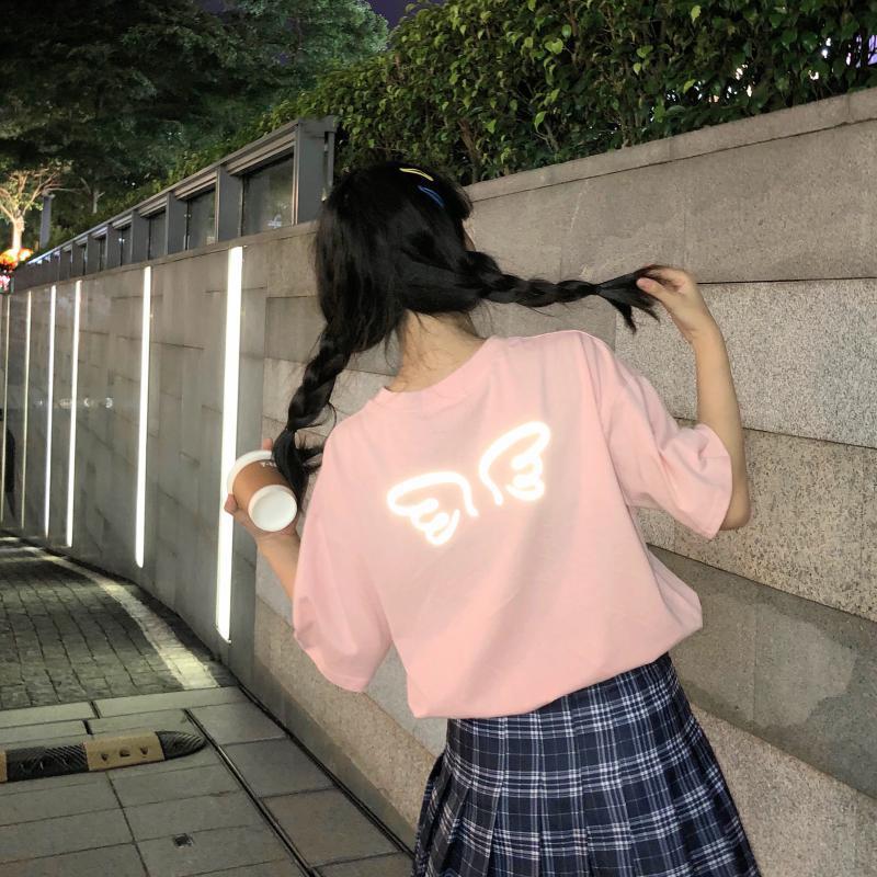 Summer Harajuku Style,Foreign Style, All-match Port Style, Lazy Chic Top Tide