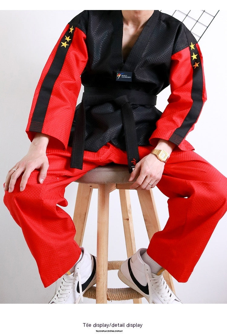 Kids Boxing Uniform Beginner College Student Training Taoist Robe Embroidered