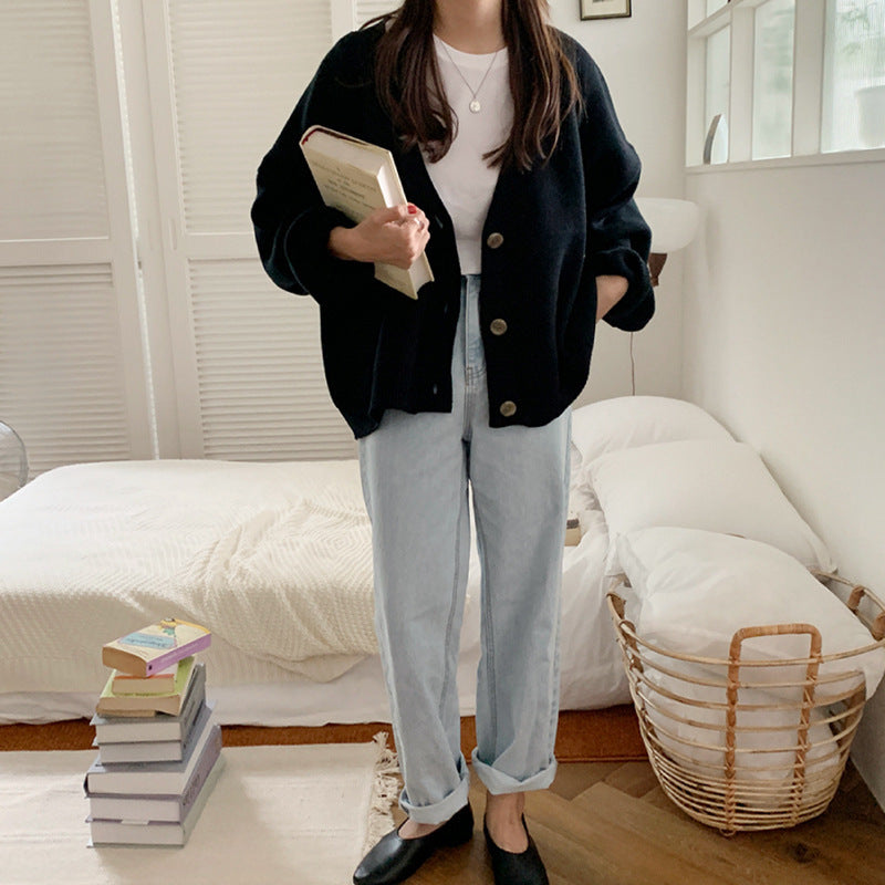 Lazy Style Casual Chic Long-sleeved Knitted Cardigan