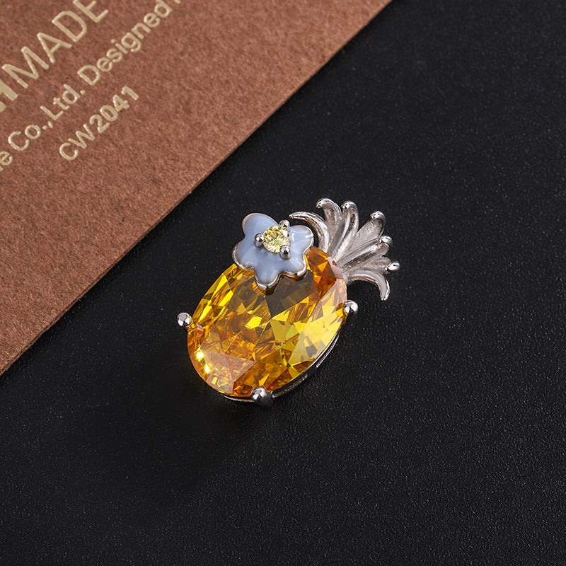 S925 Sterling Silver Luxury Premium Pineapple Pendant