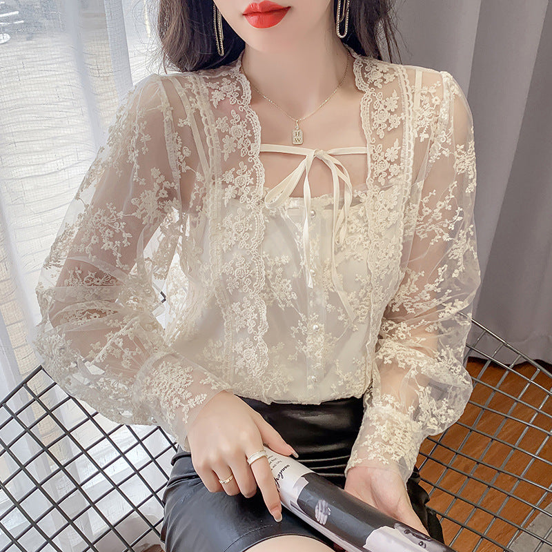 Chic Top With Western-style Tether Design