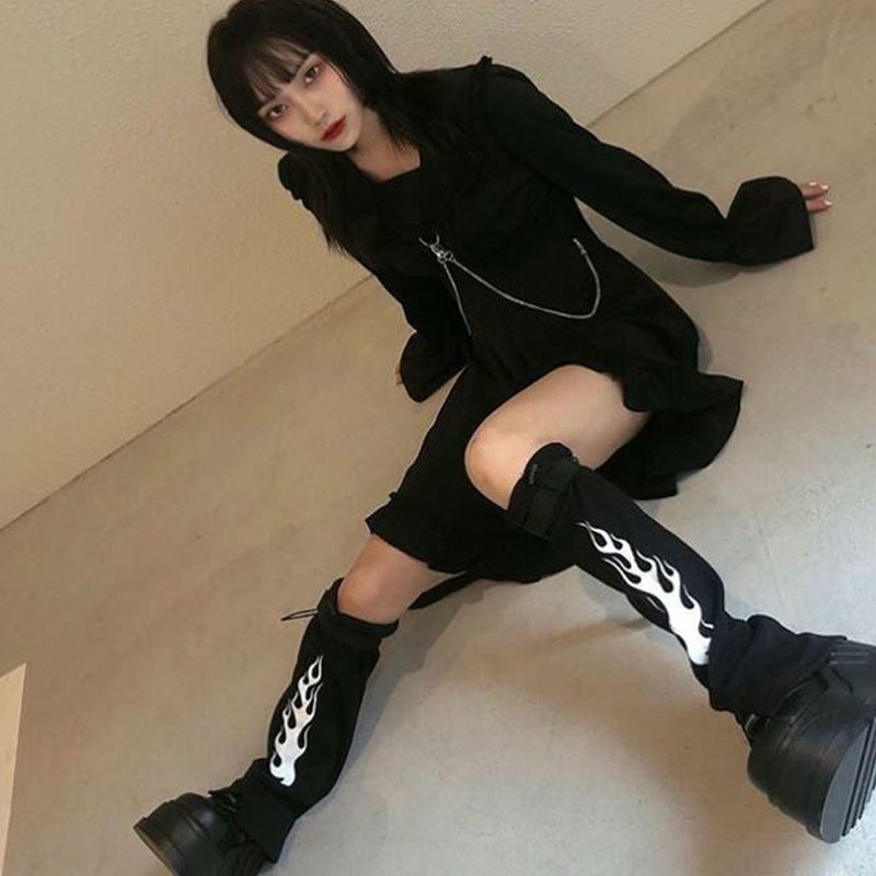 Subby Gothic Style Japanese Punk Medium Tube Footwear