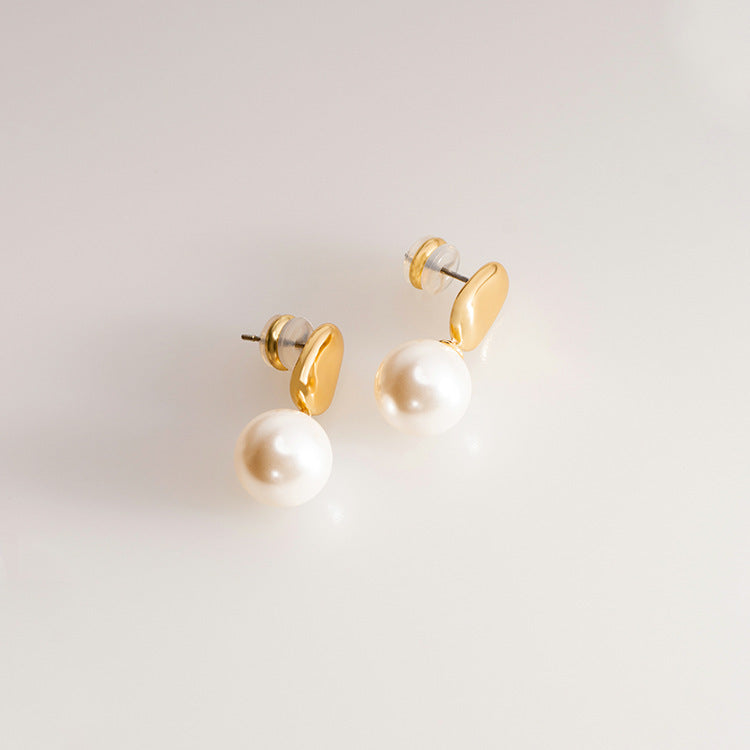 Atmospheric Light Luxury And Elegant Temperament S925 Silver Needle Premium Pearl Earrings