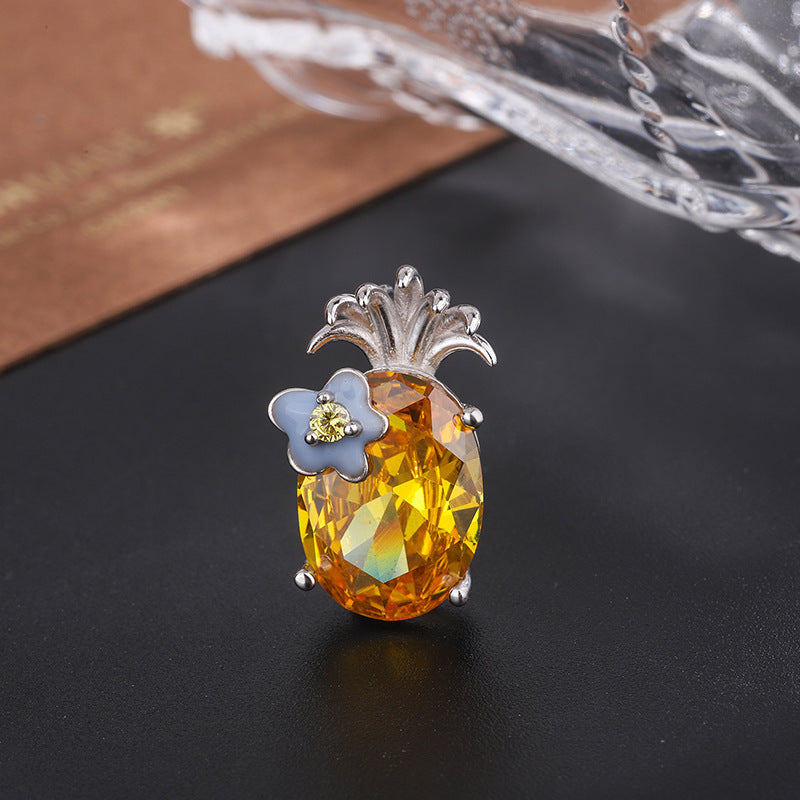S925 Sterling Silver Luxury Premium Pineapple Pendant