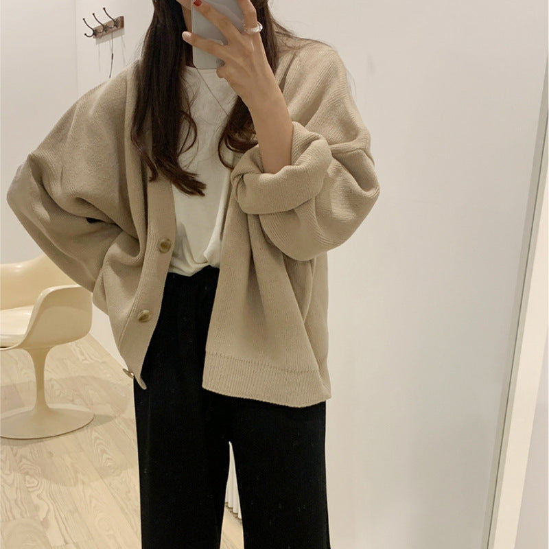 Lazy Style Casual Chic Long-sleeved Knitted Cardigan