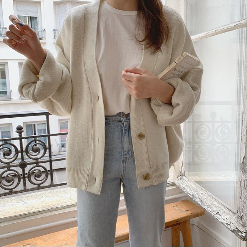 Lazy Style Casual Chic Long-sleeved Knitted Cardigan